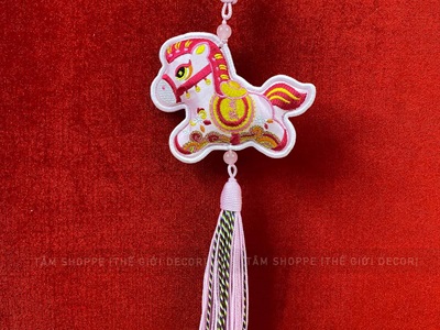 Dây treo Ngựa vải tua rua [Nhiều màu - Cao cấp] PKT-TET-12